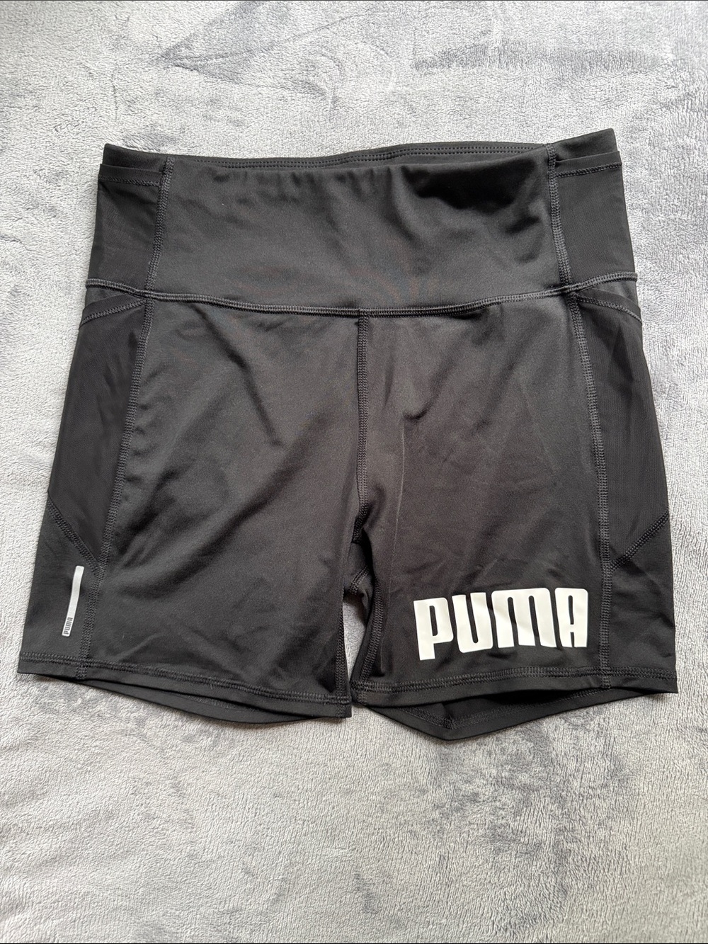 Puma Black Women's Bike Shorts with Bold Logo